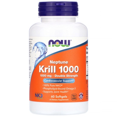 Антиоксидант NOW Крилевый жир Neptune Krill 1000 мг 60 капсул