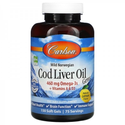 Антиоксидант Carlson Labs God Liver Oil 150 капсул